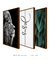 Conjunto 3 Quadros Decorativos Leão Perfil + Jesus + Leaves - comprar online