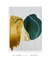 Quadro Abstrato com folhagem cinza, verde e dourado - loja online