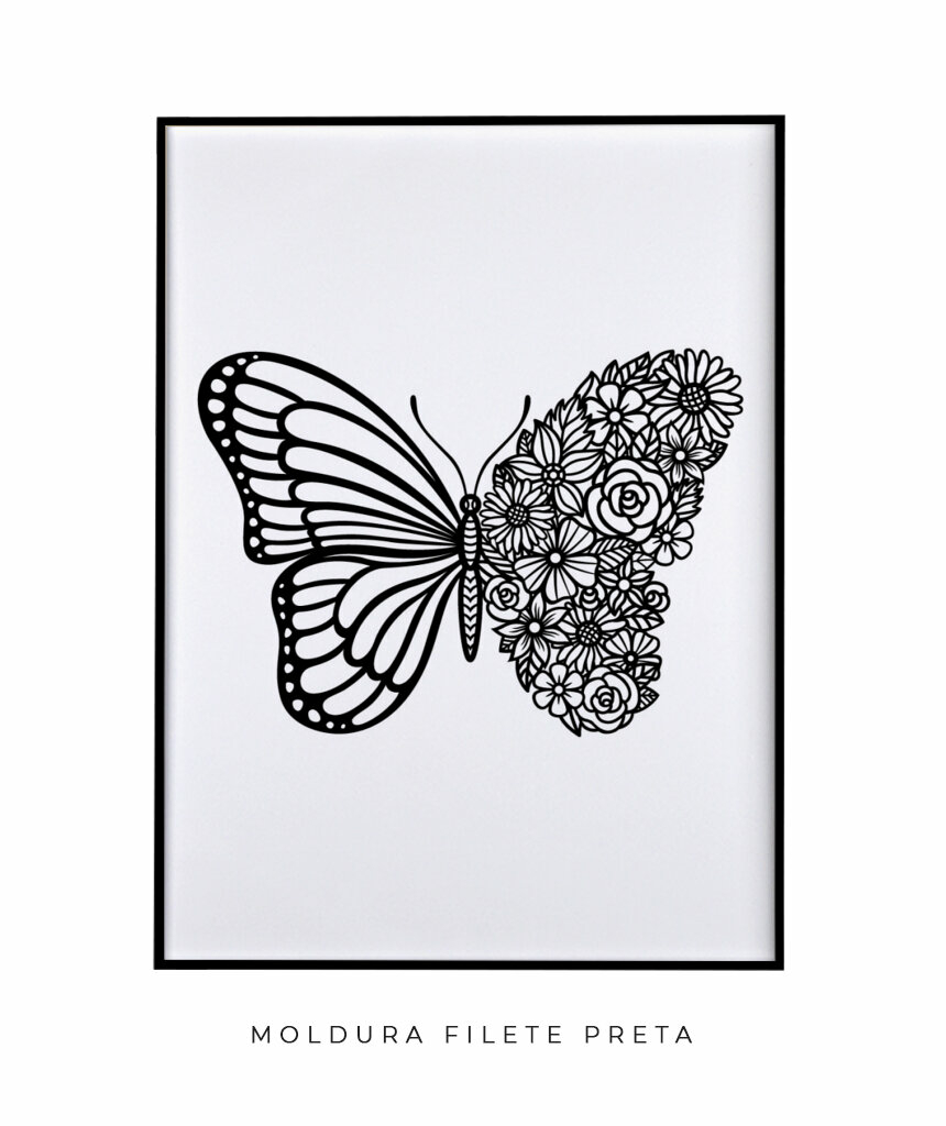 Quadro decorativo A4 BORBOLETA, natureza, butterfly, VIDA