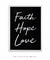 Quadro Decorativo Faith hope love - loja online