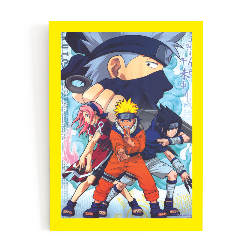 Quadro decorativo Desenho Naruto e Sasuke Anime Arte para sala