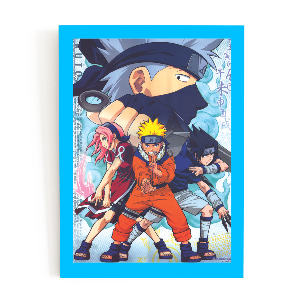 Quadro Decorativo Naruto Sasuke Kakashi Anime Plaquinha Decorativa