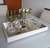 Bandeja Decorativa Flutuante Espelho 50x30 Off White Casa Uai - comprar online