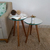 Conjunto Mesa De Canto Lateral Pé Palito Tiffany com Espelho 40/40 cm Diâmetro 50/60 cm Altura Casa Uai - comprar online