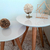 Conjunto Mesa De Canto Lateral Pé Palito Off White Vidro 40/40cm Diâmetro 60/50cm Altura Casa Uai - comprar online