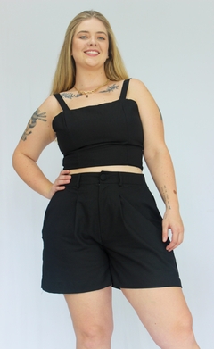 SHORTS AURORA LINHO PRETO - loja online