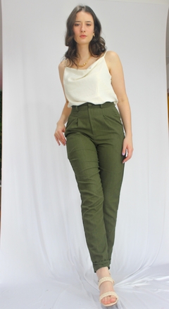 CALÇA AURORA LINHO VERDE MILITAR