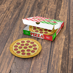 Jogo de Porta Copos Pizza Peperoni - 4 peças