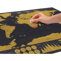 Imagem do Mapa Mundi para Raspar Mapa do Mundo Grande 80 x 60 cm