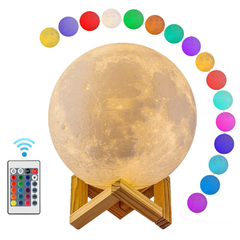 Luminária Lua com controle remoto e Led 16 cores