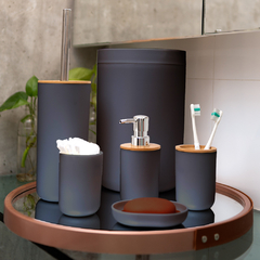 Kit Conjunto para Banheiro Bambu 6 Peças - comprar online
