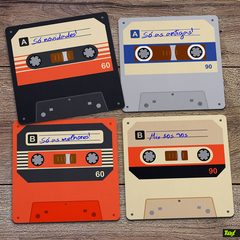 Jogo de Porta Copos Fita Cassete K7 Retrô Vintage - 4 peças - comprar online