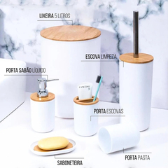 Kit Conjunto para Banheiro Bambu 6 Peças - La Criativa | Loja De Presentes Criativos, Utilidades Domésticas, Produtos Para Casa