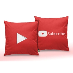 Almofada Play Button Subscribe - quadrada na internet