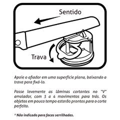 Afiador Amolador de Facas Tesoura Canivete com ventosa