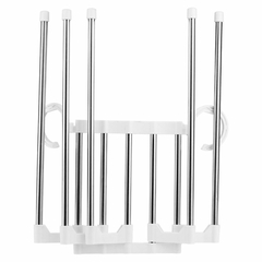 Kit 5 Cabide para Calças Múltiplo Aço Inox 5 espaços