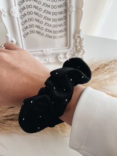 Scrunchie Black Suede