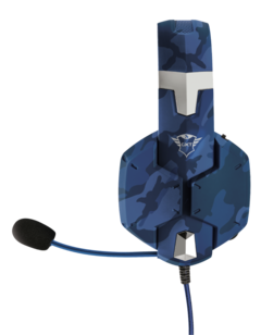 Headset Trust GXT 322B Carus Azul Camuflado na internet