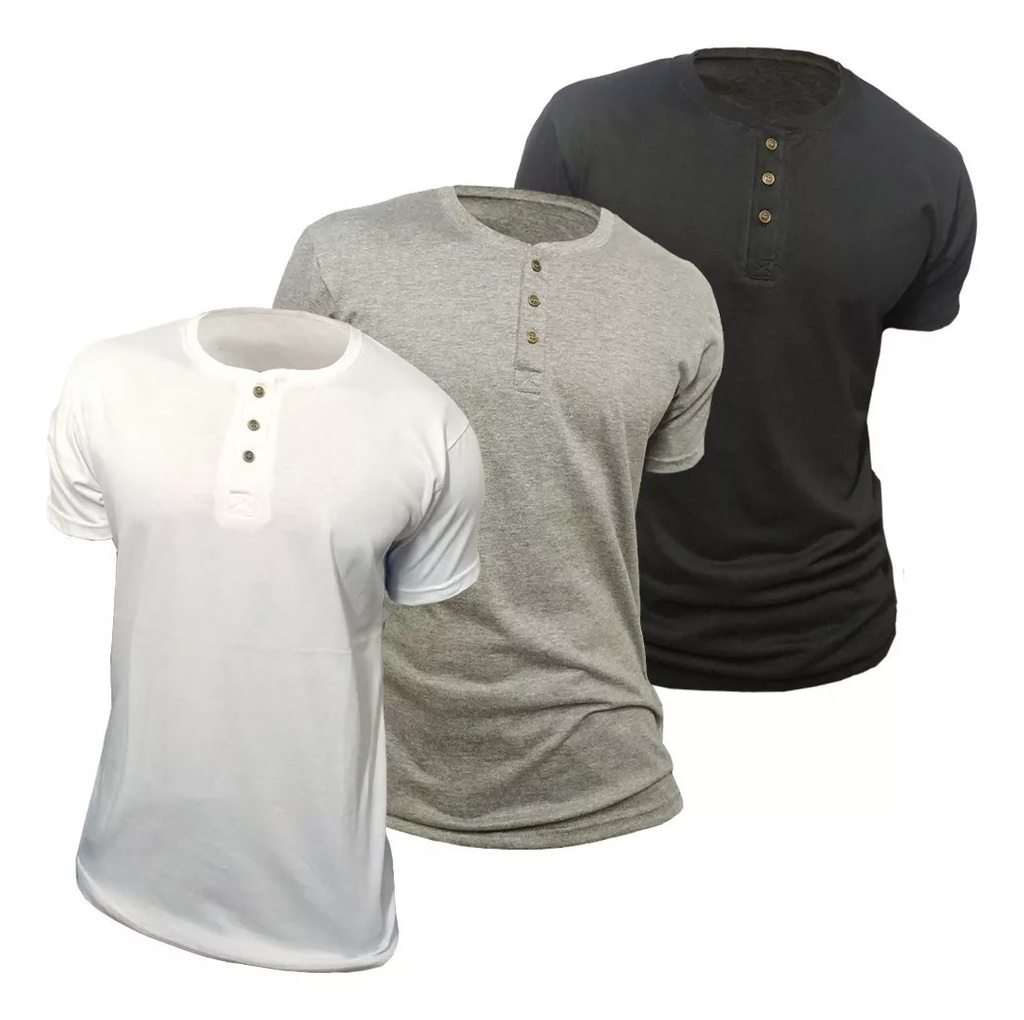 Remera con botones hombre deals
