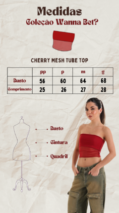 Cherry Mesh Tube Top - loja online