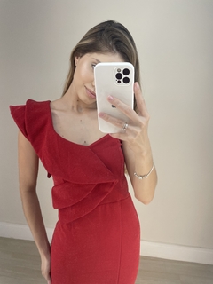 vestido feminino midi ombro só - comprar online