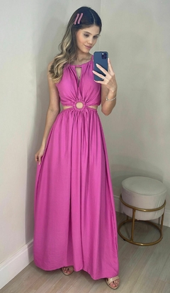 Vestido Feminino Longo com Detalhe de Amarração nas Costas - loja online