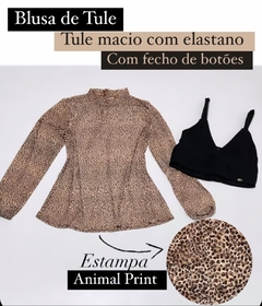 Blusa de tule Manga comprida Plus Size - loja online