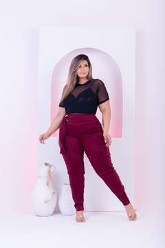 Trijunto Blusa de tule Plus Size