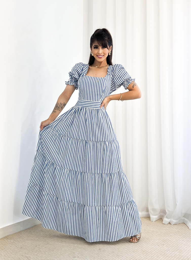 VESTIDO LONGO ELIANA LISTRAS PRINCESA Di Fiore Store