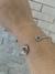 Bracelete de Semijoia com Flor em Zircônia Verde Ajustável - Ródio Branco na internet