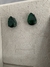 Brinco de Semijoia Verde Gota Zircônia - Ródio Negro - comprar online
