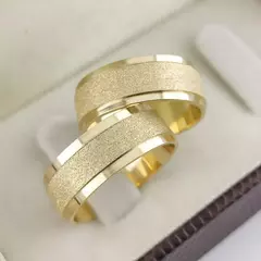 Par de alianças ouro 18K noivado 7mm