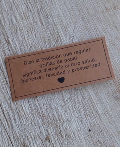 Guirnalda de 50 cm aprox. con 4 grullas de papel plegado en internet