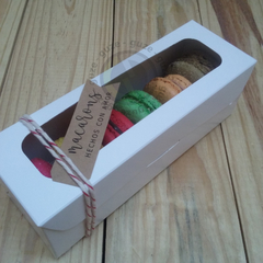 50 Cajas de 18 x 6 x 6 cm para 6 macarons o alfajorcitos TV57 blancas en internet