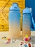 Set de 2 Botellas Motivacionales 2L + 900 ml con calcos y Stickers 3D CELESTE