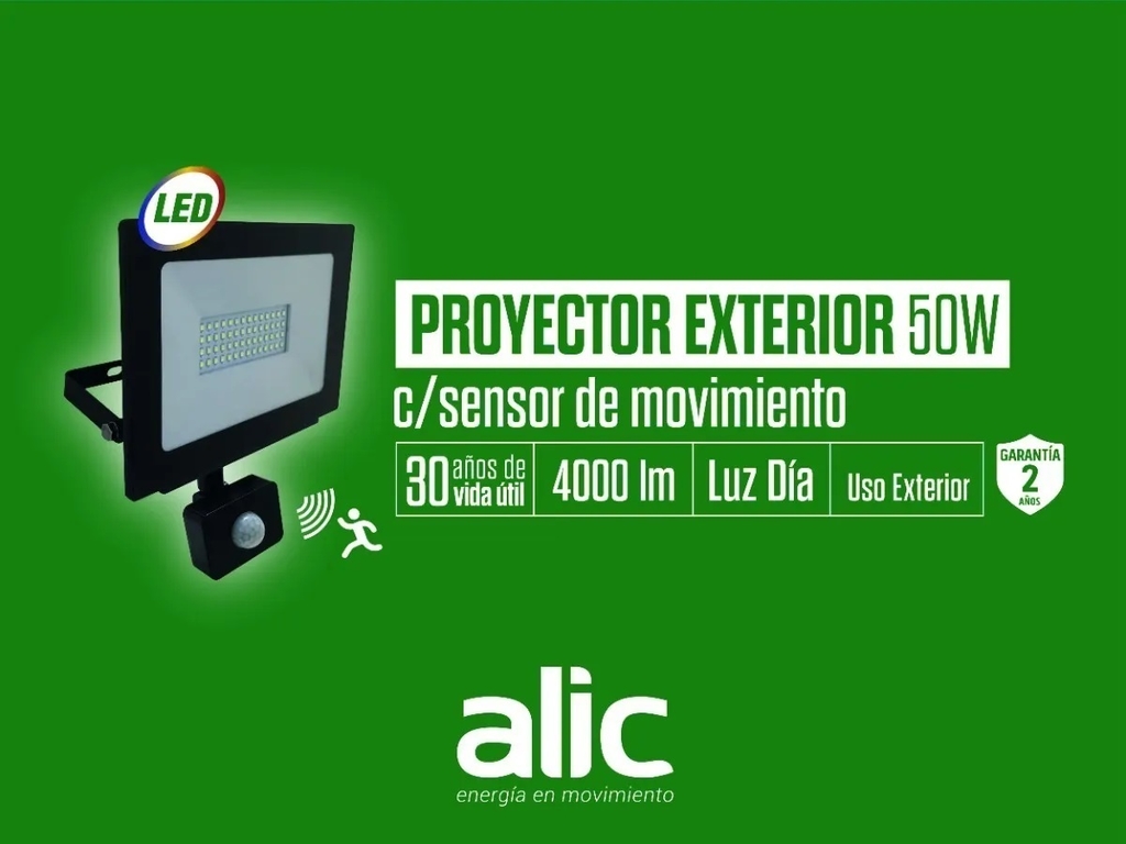 Reflector Led Exterior Sensor Movimiento 10w Proyector Led