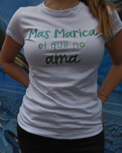 Camisa Más Marica Verde/Blanca en internet