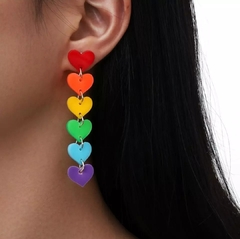 Aretes Corazones Largos - comprar online