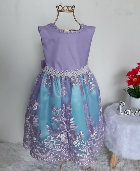 Tânia_Artes - Vestido crochê com pérolas. Para o batizado