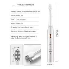 Kit Cuidado Dental Cepillo Eléctrico Usb + Organizador Doble Vaso Porta Cepillo