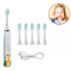 Kit Cuidado Dental Infantil: Cepillo de Dientes Eléctrico USB + Estuche Porta Cepillo en internet