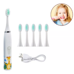 Kit Cuidado Dental Infantil: Cepillo de Dientes Eléctrico USB + Estuche Porta Cepillo - El Gran Bazar - Moderniza tu Hogar