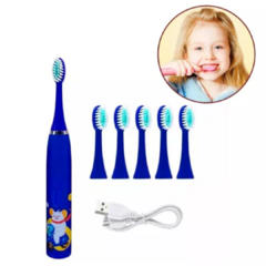 Kit Cuidado Dental Infantil: Cepillo de Dientes Eléctrico USB + Estuche Porta Cepillo - tienda online