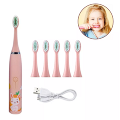 Imagen de Kit Cuidado Dental Infantil: Cepillo de Dientes Eléctrico USB + Estuche Porta Cepillo