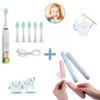 Kit Cuidado Dental Infantil: Cepillo de Dientes Eléctrico USB + Estuche Porta Cepillo