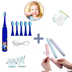 Kit Cuidado Dental Infantil: Cepillo de Dientes Eléctrico USB + Estuche Porta Cepillo en internet