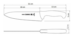 Cuchillo Carnicero Profesional Acero Inox 30 Cm Numero 8 - comprar online