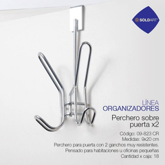 Perchero Doble para Puerta Cromado Baño Habitación - comprar online