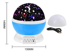 Lampara Velador Proyector Estrellas Gira Pilas Usb Luna Luz - El Gran Bazar - Moderniza tu Hogar