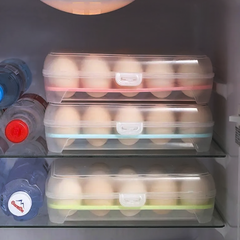 Huevera Plástica Con Tapa Para 15 Huevos en internet